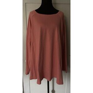 Isaac Mizrahi Live! Essentials Pima Cotton Boat Neck Pink Women Size 3X